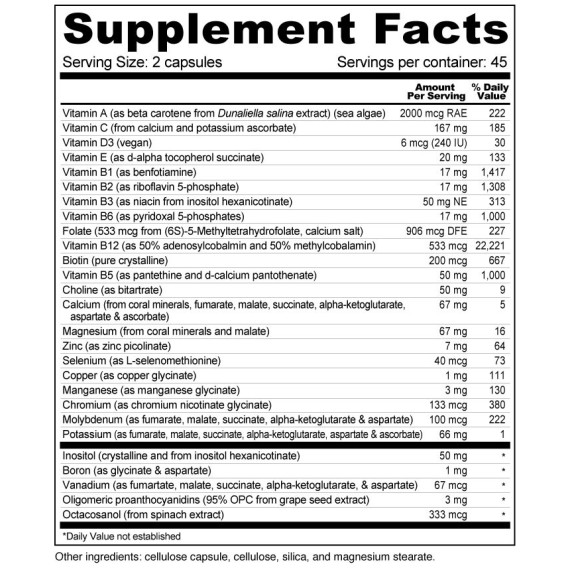 Supplement Facts 90 capsules