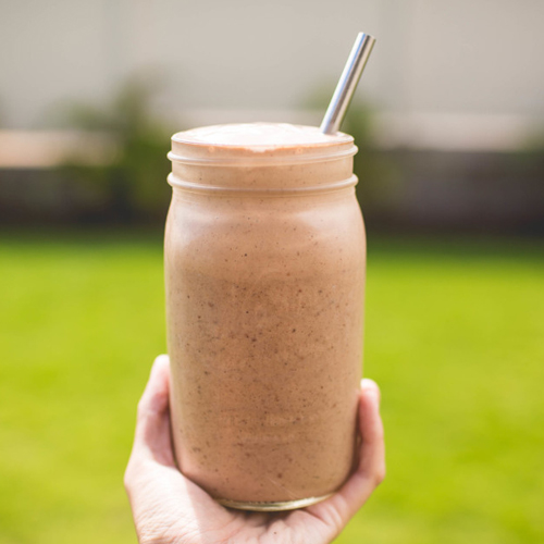 Chocolate avocado vanilla protein smoothie